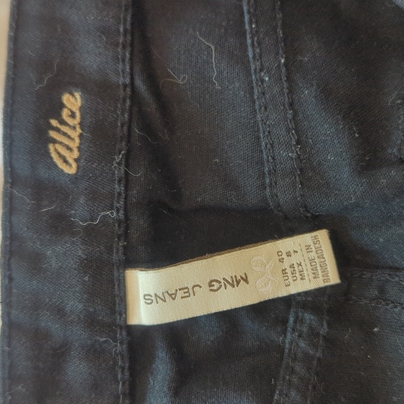 MNG Mango Alice Black Straight leg Jeans, size 8 - Picture 2 of 4